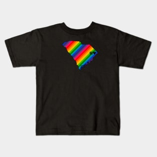 USA States: South Carolina (rainbow) Kids T-Shirt